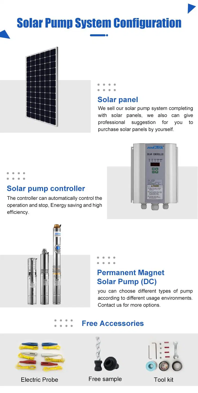 Mastra 3 Inch 500W DC Borehole Deep Well Pump System Low Voltage 48V Submersible Solar Water Pump for Agriculture Irrigation Solar Water Pump