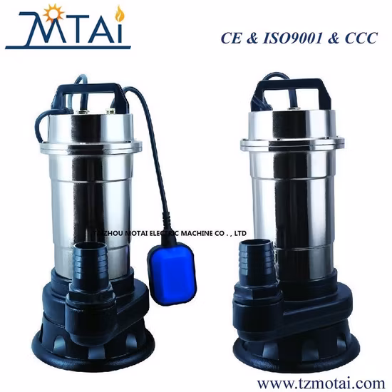 Bomba sumergible de aguas residuales con carcasa de acero inoxidable de 1,1kw/1,5HP para agua sucia
