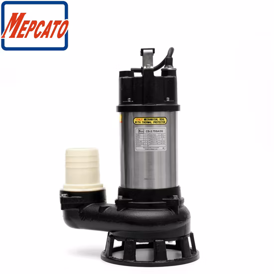 Bomba centrífuga sumergible de elevación de agua sumergible centrífuga de drenaje de aguas residuales industriales automáticas eléctricas de hierro fundido de acero inoxidable de gran flujo de 2HP con cortador